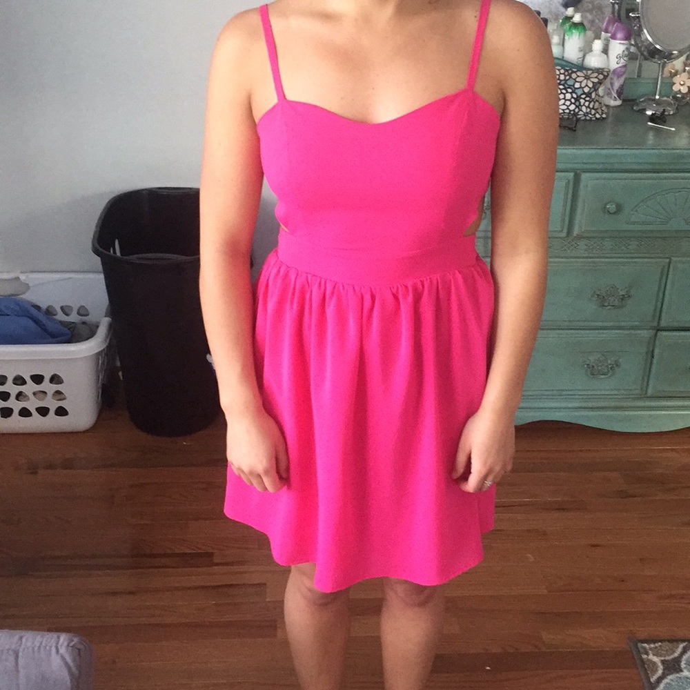 Pink cut out dress